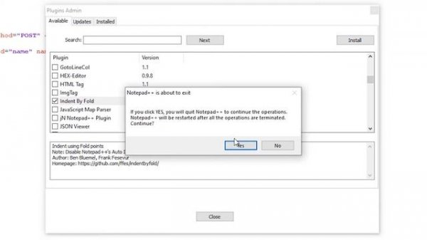 How to indent HTML tags in latest Notepad++