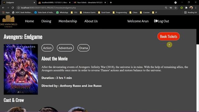 Movie Booking Website using HTML CSS PHP MySQL | XAMPP Stack | Arunachalam M смотреть онлайн
