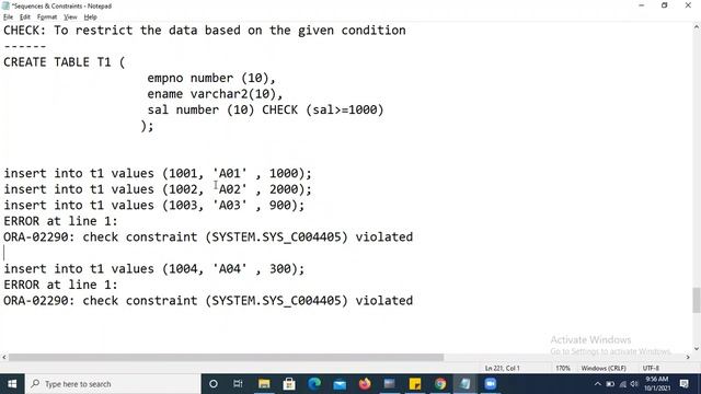 Oracle SQL PLSQL | session 6 | Constraints смотреть онлайн