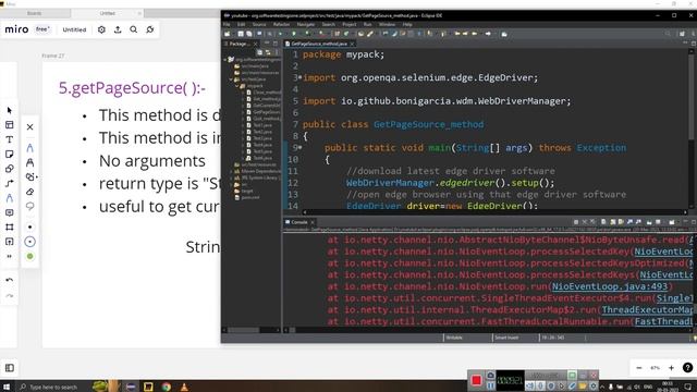 getPageSource( ) method in WebDriver Interface in selenium смотреть онлайн