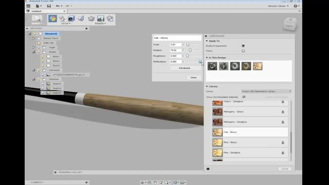 [Tutorial Fusion 360 на русском] Beginner And Render - Baseball Bat. Autodesk Fusion 360