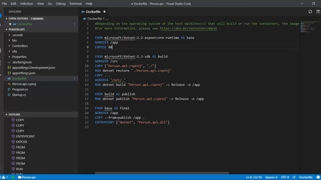 Configure docker microservice .net core using command prompt смотреть онлайн