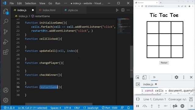 A game of TicTacToe written in JavaScript ⭕ смотреть онлайн