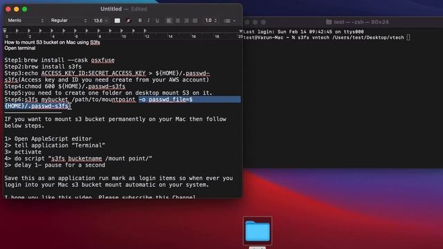 Mount S3 bucket on Mac Permanently!! смотреть онлайн