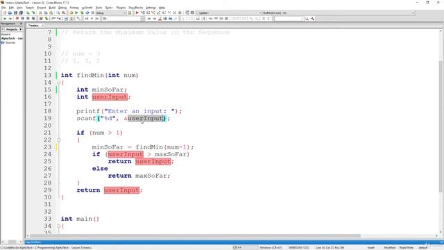 C Programming: Finding Minimum Value in a Sequence of Elements смотреть онлайн