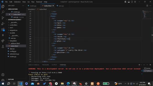 Flask CRUD Application With SQLAlchemy - View Users - 7 смотреть онлайн