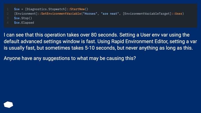 Setting user environment variables is very slow смотреть онлайн