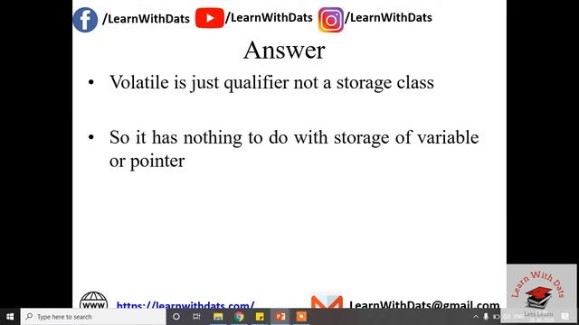 Where Volatile Variable Stores | Embedded C/C FAQ Interview Questions | Learn With Dats смотреть онлайн