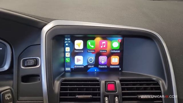 Volvo XC60, XC70, S60, S80, V40, V70 CarPlay Android Auto интерфейс 2014-2018 смотреть онлайн