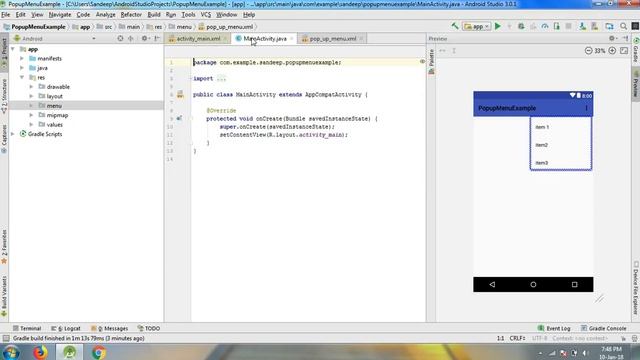 popup menu android tutorial - PART 1 смотреть онлайн