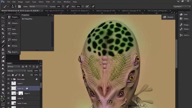 Creature Design in Adobe Photoshop 9 Adding Additional Textures смотреть онлайн