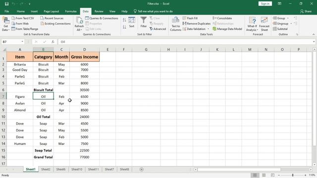 Subtotal in Excel | Lecture 26 | Auto Outline | Group | Ungroup смотреть онлайн