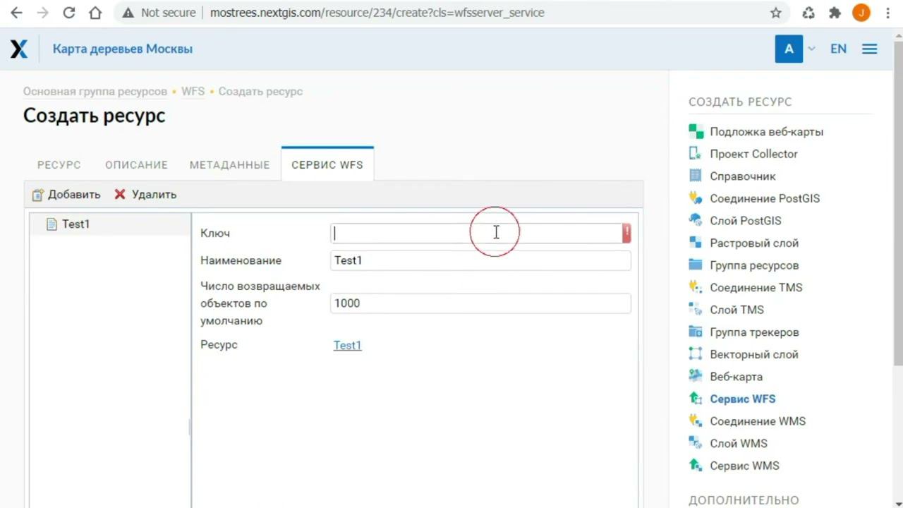 NextGIS Web – Создание сервиса WFS смотреть онлайн