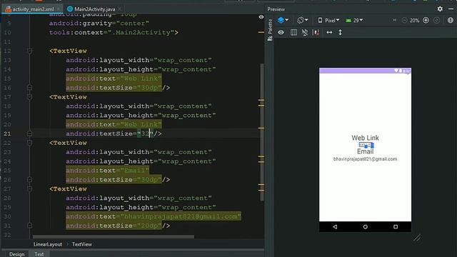 Clickable links and email | using autoLink | in Android studio смотреть онлайн