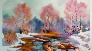 Весенняя распутица или как писать акварелью сразу цветом без предварительного рисунка