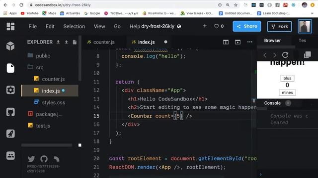 5- react basic counter (props,state,callback,vdom) смотреть онлайн