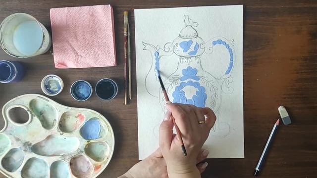 Синие цветы Гжели смотреть онлайн