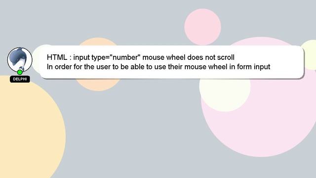 HTML : input type="number" mouse wheel does not scroll смотреть онлайн