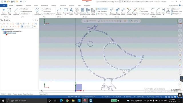 Mastercam 2021-2022 Tutorial| Raster To Vector In Mastercam | #mastercm Tutorials