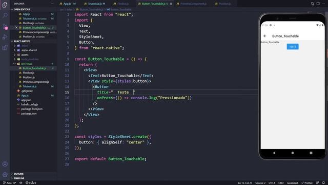 Aula 11 - Button, TouchableOpacity e TouchableWithoutFeedback - Curso React Native + Hooks смотреть онлайн