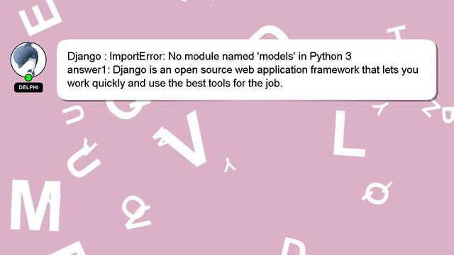 Django : ImportError: No module named 'models' in Python 3 смотреть онлайн