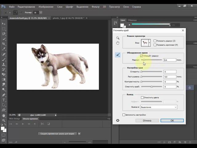 Как Вырезать Объект в Фотошопе (Магнитное лассо + Уточнить край) смотреть онлайн