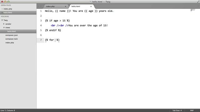PHP Templating with Twig: Basic Syntax (Part 3/5) смотреть онлайн