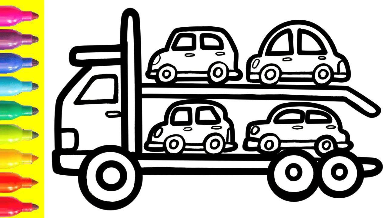 How to Draw a car for kids car transporter смотреть онлайн