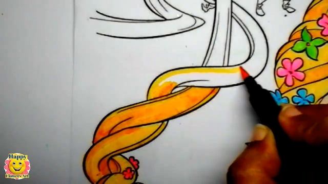 Rapunzel Coloring Video #4 | Coloring Tangled Disney Princess Rapunzel Coloring Page