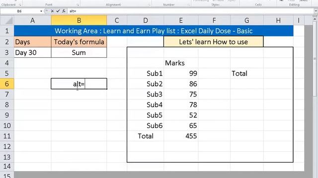 Excel Daily Dose Day 30 Sum | Basic Excel Functions смотреть онлайн