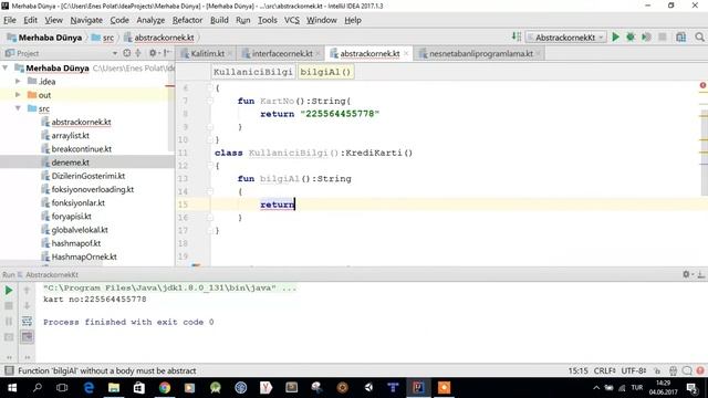 047. Kotlin'de 'abstract' Sınıf ve Metod Kullanımı смотреть онлайн