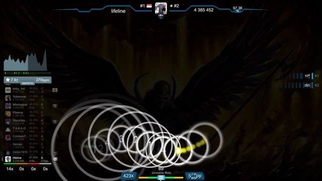 9.0⭐ lifeline | Rings of Saturn - Senseless Massacre [Omniscient] 94.63% (#1 720pp FC) - osu! смотреть онлайн