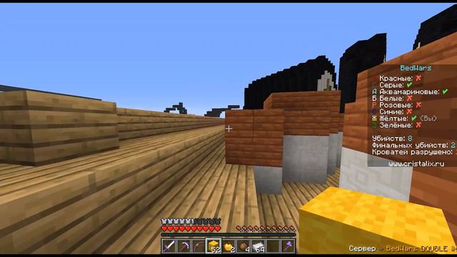 ДЕРЖИМ ДВЕ КОМАНДЫ, ОНИ НЕ МОГУТ К НАМ ПРОЙТИ, МЫ КАК ЧИТЕРЫ - Minecraft Bed Wars смотреть онлайн