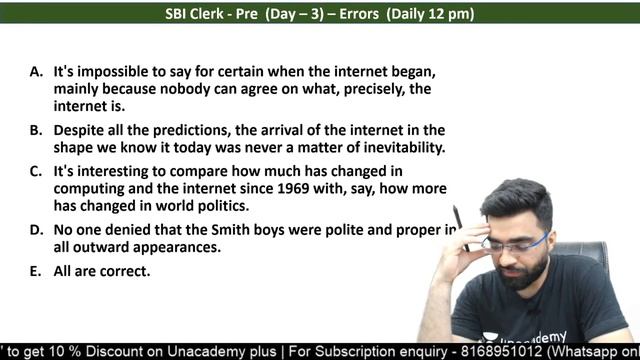(Day 3) Errors | SBI CLERK 2021 | English | Tarun Grover смотреть онлайн