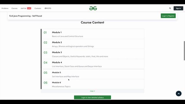 Java Programming Free Online Course by GeeksforGeeks смотреть онлайн