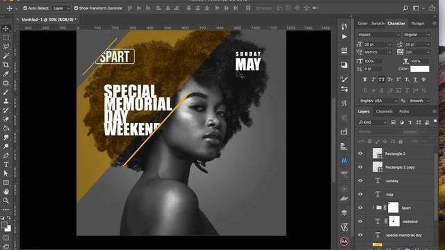 How to make flyer Event format square vol 2 with photoshop смотреть онлайн