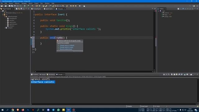 94- Java Dersleri - İnterface -3- Default ve Static Method Kullanımı смотреть онлайн