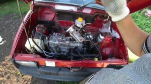 Нашёл    причину куда  Уходил  антифриз  ,  холодная сварка по алюминиевой трубе , ока ВАЗ  11113