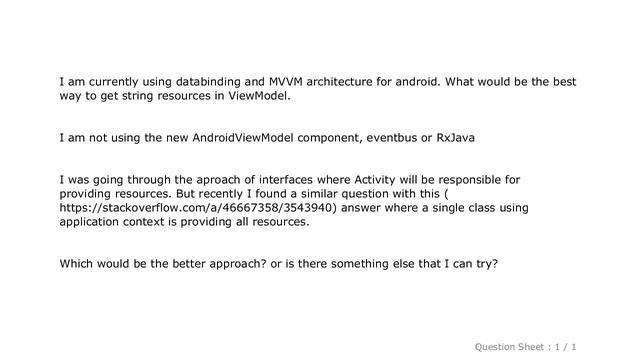Android : How should I get Resources(R.string) in viewModel in Android (MVVM and databinding) смотреть онлайн