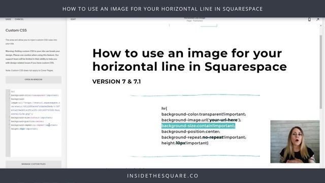 How use an image for your horizontal line in Squarespace 7.1 & 7 // Squarespace CSS Tutorial смотреть онлайн
