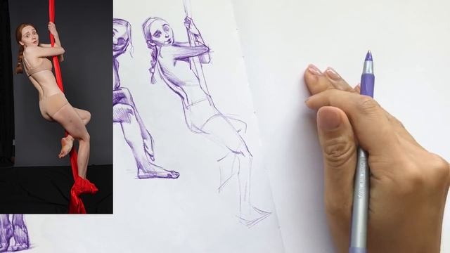 Weird things I look for when doing figure studies lol / STUDY WITH ME! Ball point pen sketching! смотреть онлайн