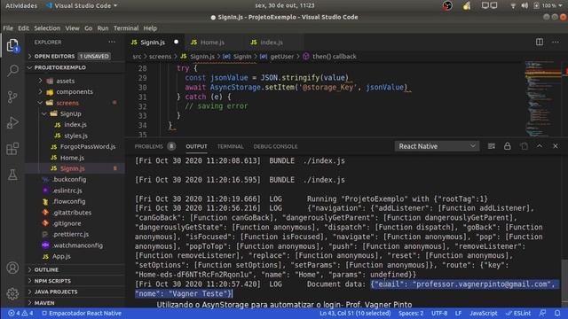 Utilizando o AsyncStorage para automatizar o login 1/3 смотреть онлайн