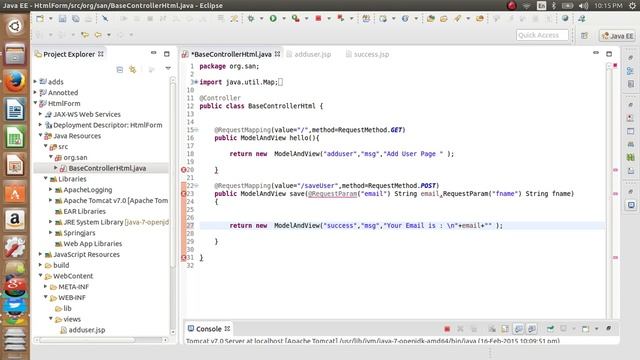 Spring MVC Tuorials -6 HTML Form Handling Using @Request Param annotation смотреть онлайн