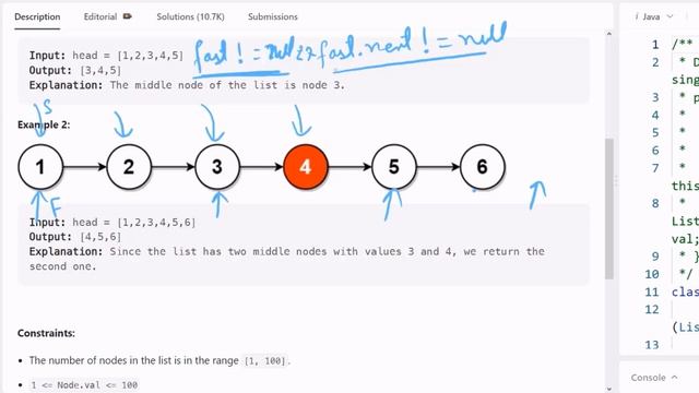 876. Middle of the Linked List || Java || Leetcode || Hindi смотреть онлайн
