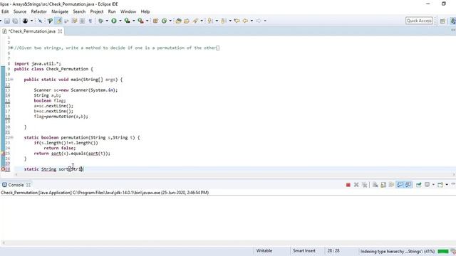 Java Code to decide one string is a Permutation of Other смотреть онлайн