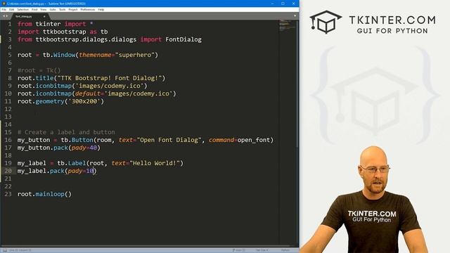 Select Fonts With Font Dialog Box - Tkinter TTKBootstrap 26 смотреть онлайн