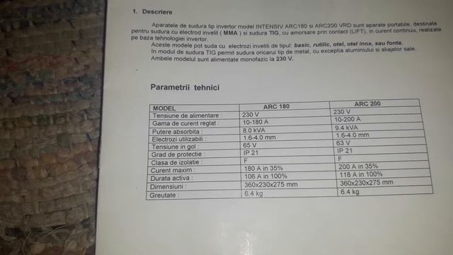Inca O Prezentare A Aparatului De Sudura Intensiv Arc 180pro Sau Vrd