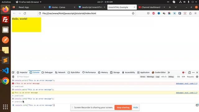 JavaScript Tutorial in Hindi #67 How to Print a Message to the Error Console Using JavaScript смотреть онлайн