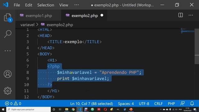PHP Aula 03 - Rodando os primeiros exemplos no servidor web смотреть онлайн
