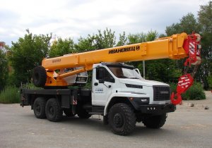 Автокран Ивановец 45717 2Р AIR на шасси Урал Некст (31м, 25т, 4 секции, овоид,БЕЗ ПЕРЕГРУЗА ПО ОСЯМ!